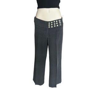 Vintage Y2k Bebe Gray Low Rise Wide Leg Pants